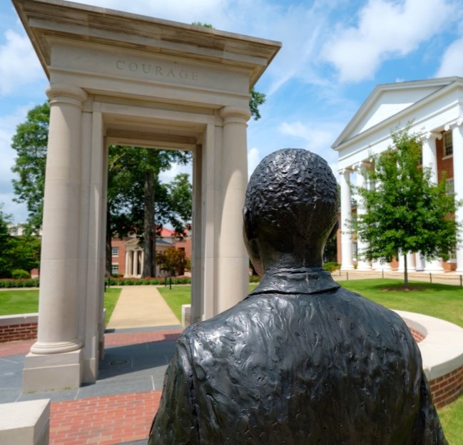 image of James Meredith statue on UM campus