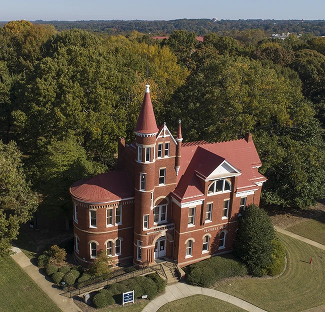 Drone photo of Ventress Hall building