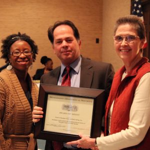 Professor Jodi Skipper (left) receiving the Mississippi Historical Society award.