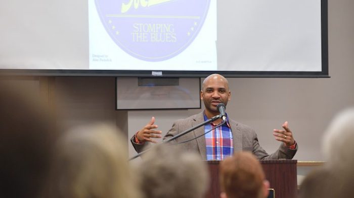 The UM Graduate School has honored creative writing director Derrick Harriell with the Excellence in Promoting Inclusiveness in Graduate Education Award. Photo by Kevin Bain/ Communications