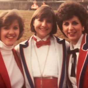 Pride of the South drum major Layne McGuire (center), the band's graduate assistant Pam Crump Jackson (left) and band member Angela Davis-Morris pose for a picture in Knoxville, where Ole Miss played the University of Tennessee.