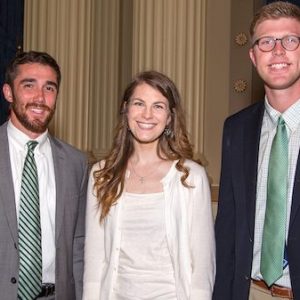Three recent graduates of the University of Mississippi (from left), Cal Wilkerson, Alison Redding and Kaleb Barnes, have been awarded Mississippi Rural Physicians Scholarships.