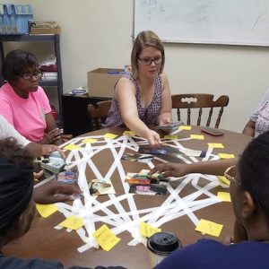Anne Cafer (left), principal investigator of the Marks Project, conducts research with community members of the Mississippi Delta community.