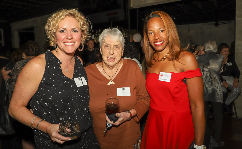 The Ole Miss Women’s Council for Philanthropy has named Dr. Jane-Claire Williams (far left) as the 2019 Emerging Young Philanthropist. On hand to congratulate her were Judy Trott (center), former dean of students at the University of Mississippi, and Candie Simmons, an OMWC member.