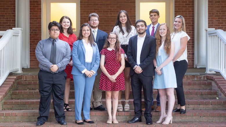 Ten University of Mississippi students have been awarded scholarships through the Croft Institute for International Studies. The students are (front, from left) Reo Weaver, Alyssa Langlois, Edith-Marie Green, Israel Paredes and Brooke Williams, and (back) Samantha Rice, Caleb Colley, Amanda Pagoaga, Brandon Kriplean and Gillian Littleton. 