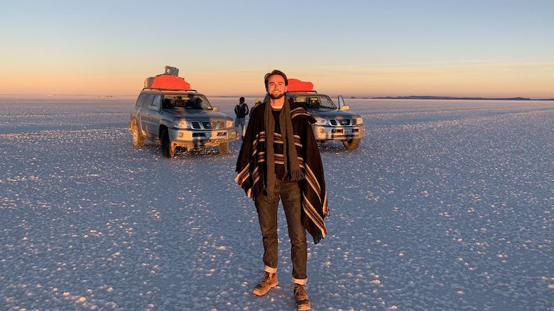 UM student Jess Cooley visits the Salar de Uyuni, the world’s largest salt flat, in 2019 while studying at the Bolivia Field School. Winner of the 2020 Barksdale Award, Cooley plans to return to South America this summer to study and document damage from 2019 forest fires in the Chiquitanía. 