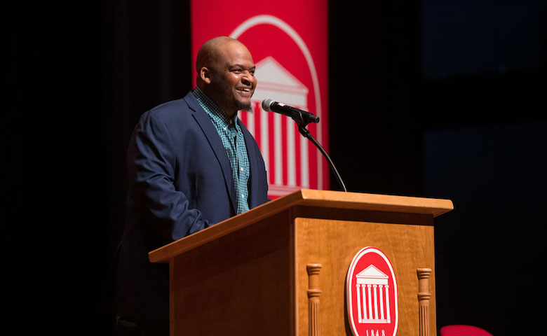Kiese Laymon has been named the inaugural holder of the Hubert H. McAlexander Chair of English created by the late Lester Glenn “Ruff” Fant and his wife, Susan. A recipient of many literary awards including the Los Angeles Times Book Award, Laymon is recognized for being a powerful literary voice for social justice and education.