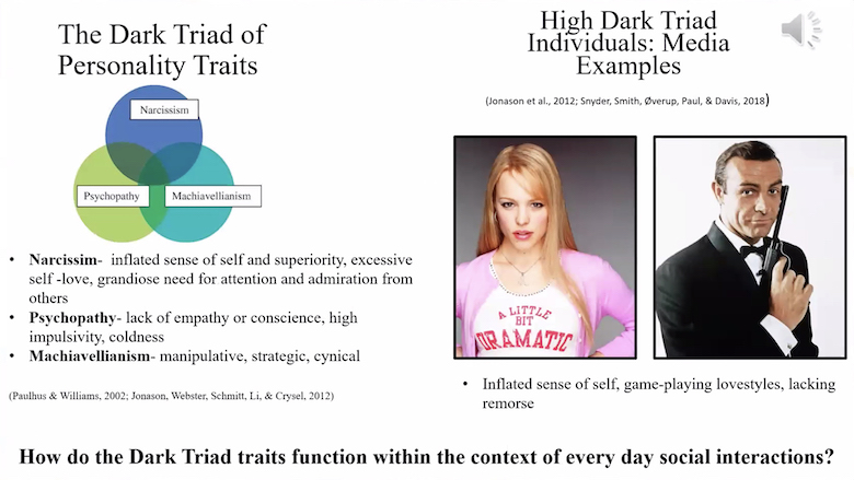 UM senior psychology major Ali Buchanan explored ‘The Dark Triad and Friendships: Daily Social Interactions’ for her Summer Undergraduate Research Experience.