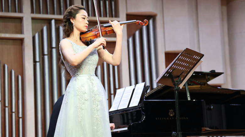 Chengyu Ren, a master’s student from Yantai, China, says the variety of performance opportunities in the UM Department of Music has helped her grow as a musician. Submitted photo