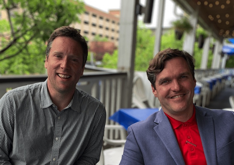 Hunter Taylor and Ryan Miller became friends over their shared love of music. Their new podcast, Same Side of the Tracks, invites prominent UM figures to explore their lives through the lens of shared musical experiences. Submitted photo