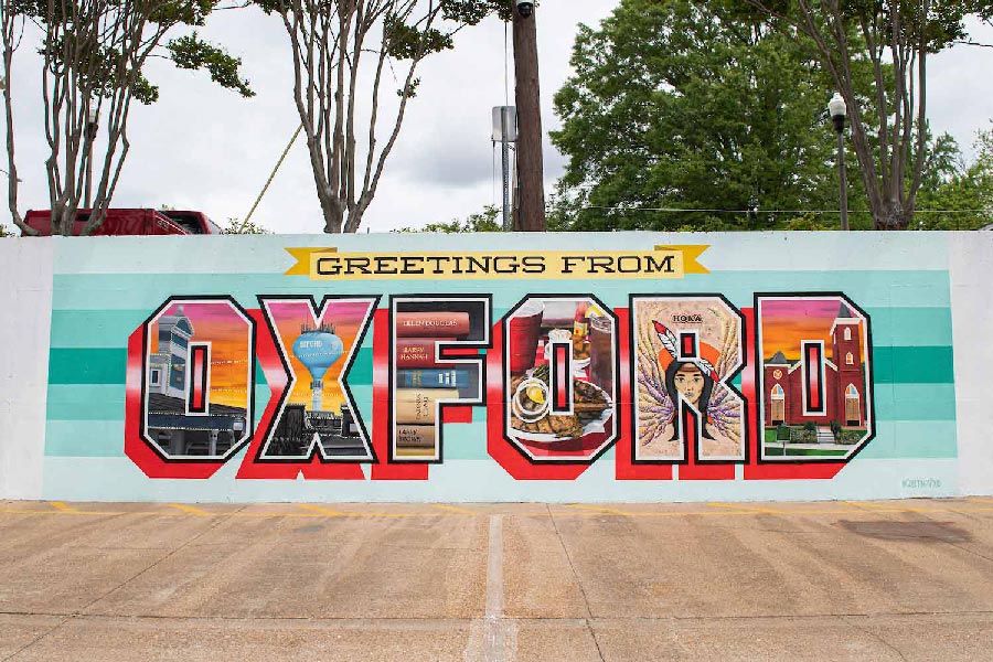 Oxford Mural on The Square. Photo by Logan Kirkland/ Ole Miss Digital Imaging Services