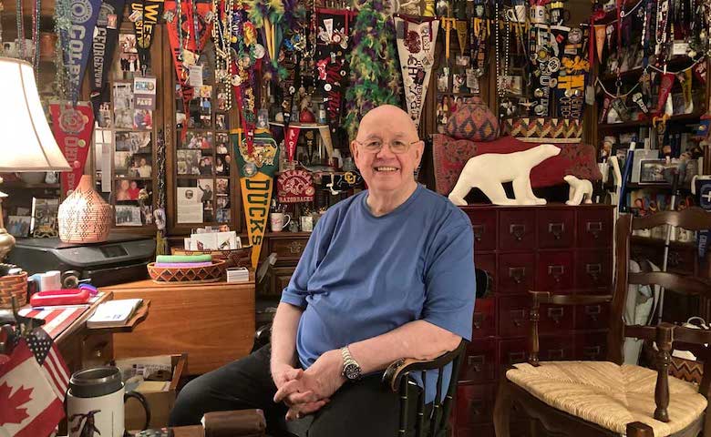 Colby Kullman was a collector of both things and of friends. "He touched thousands and thousands, always remembered who helped and supported him, and he always gave back," said Richard Herzog, of his father, pictured here in his home office. 