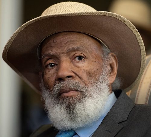 James Meredith during a video interview for the 60th anniversary of integration at the university. Photo by Logan Kirkland/Ole Miss Digital Imaging Services