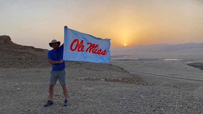 UM professor Joseph Holland treks across the Negev Desert in southern Israel as part of his participation in the Jewish National Fund’s Faculty Fellowship Program. Submitted photo