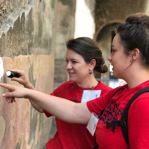 DiBiasie-Sammons and Anne Acevedo in Pompeii